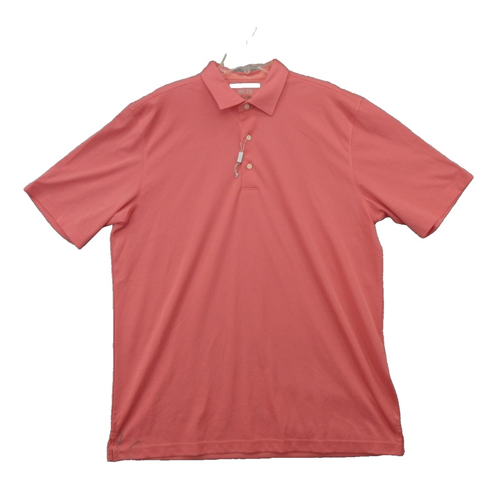 Greg Norman Polo Shirt Mens XL Pink ML75 PlayDry Performance Golf 100% Polyester